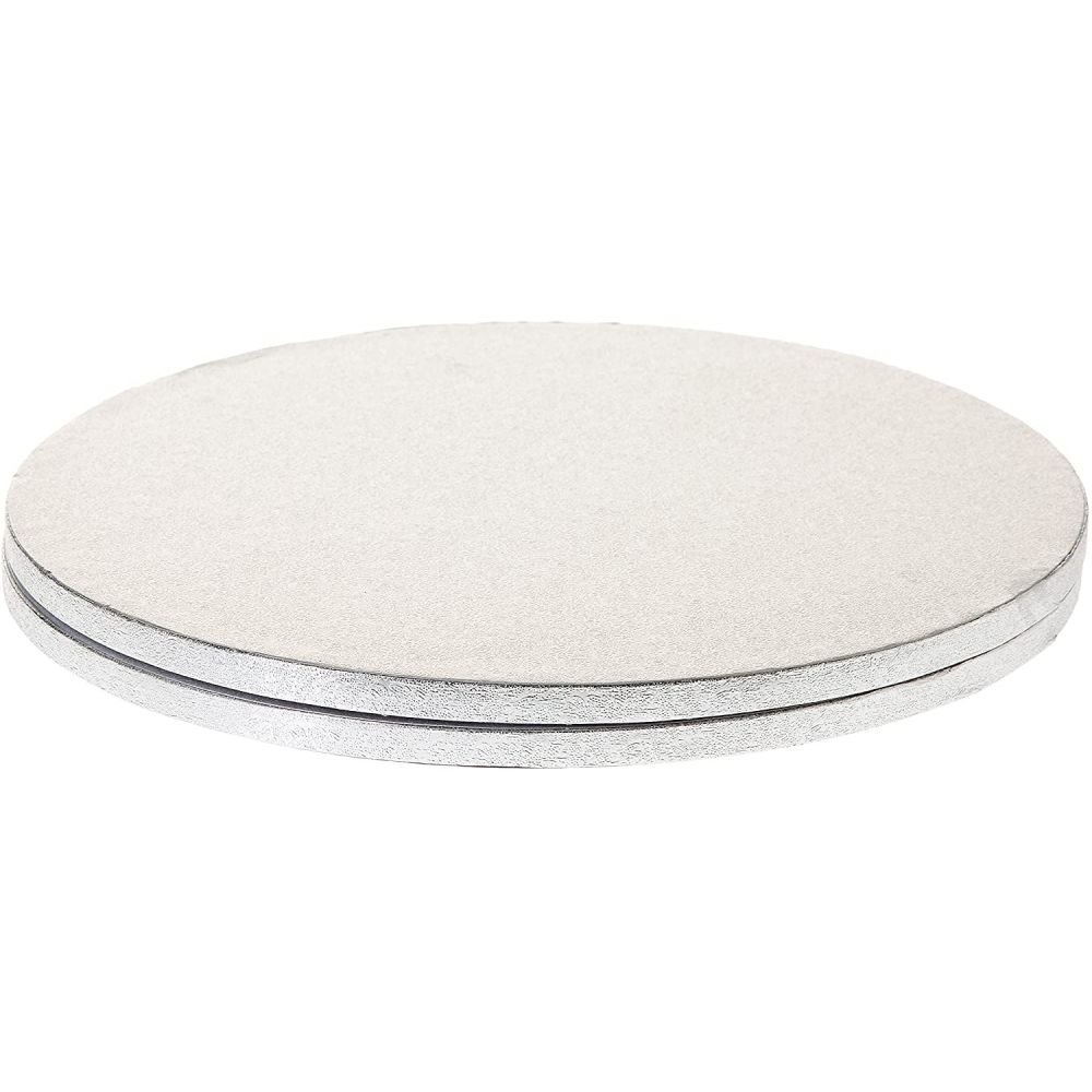 Cake board, round - Decora - thick, silver, 18 cm