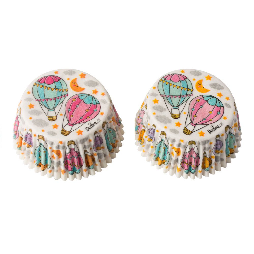 Muffin cupcakes - Decora - Hot Air Ballons, 50 x 32 mm, 36 pcs.
