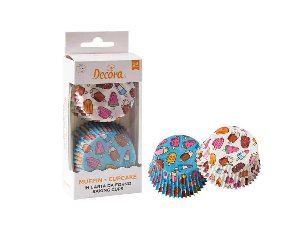 Muffin cupcakes - Decora - Ice Creams, 50 x 32 mm, 36 pcs.
