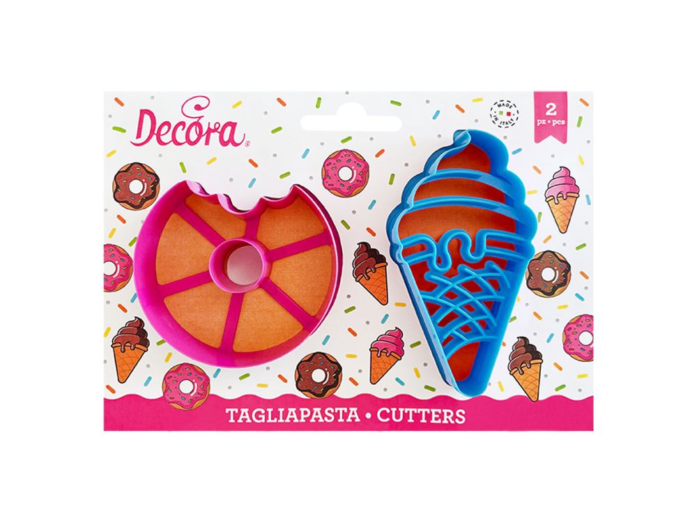 Molds, cookie cutters - Decora - Donut & Ice Cream Cone, 2 pcs.