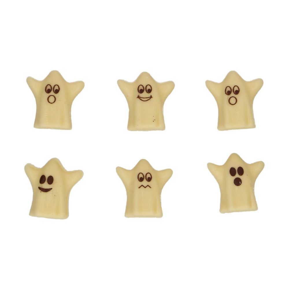 Chocolate decorations for Halloween - FunCakes - Ghosts, 6 pcs.