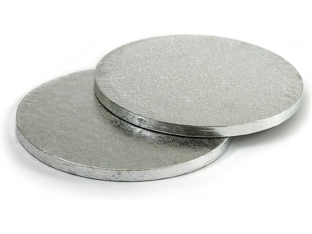 Podkład pod tort okrągły - Decora - gruby, srebrny, 30 cm