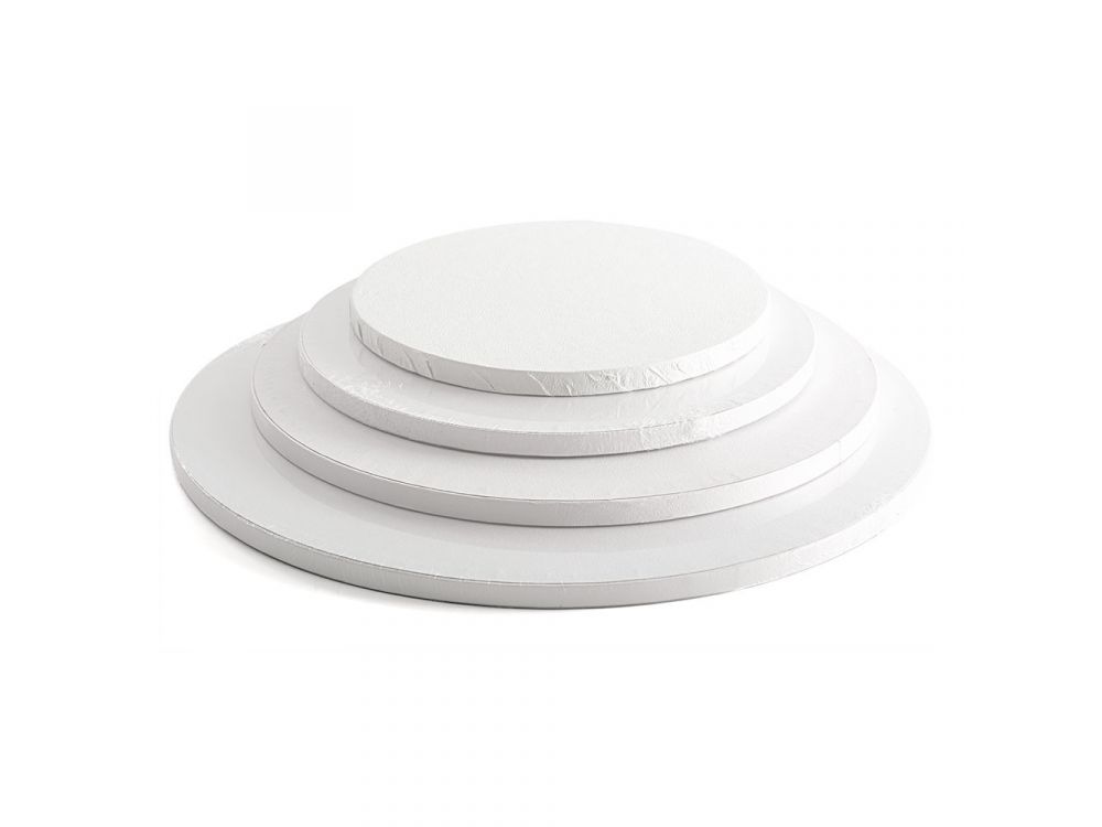 Podkład pod tort okrągły - Decora - gruby, biały, 25 cm