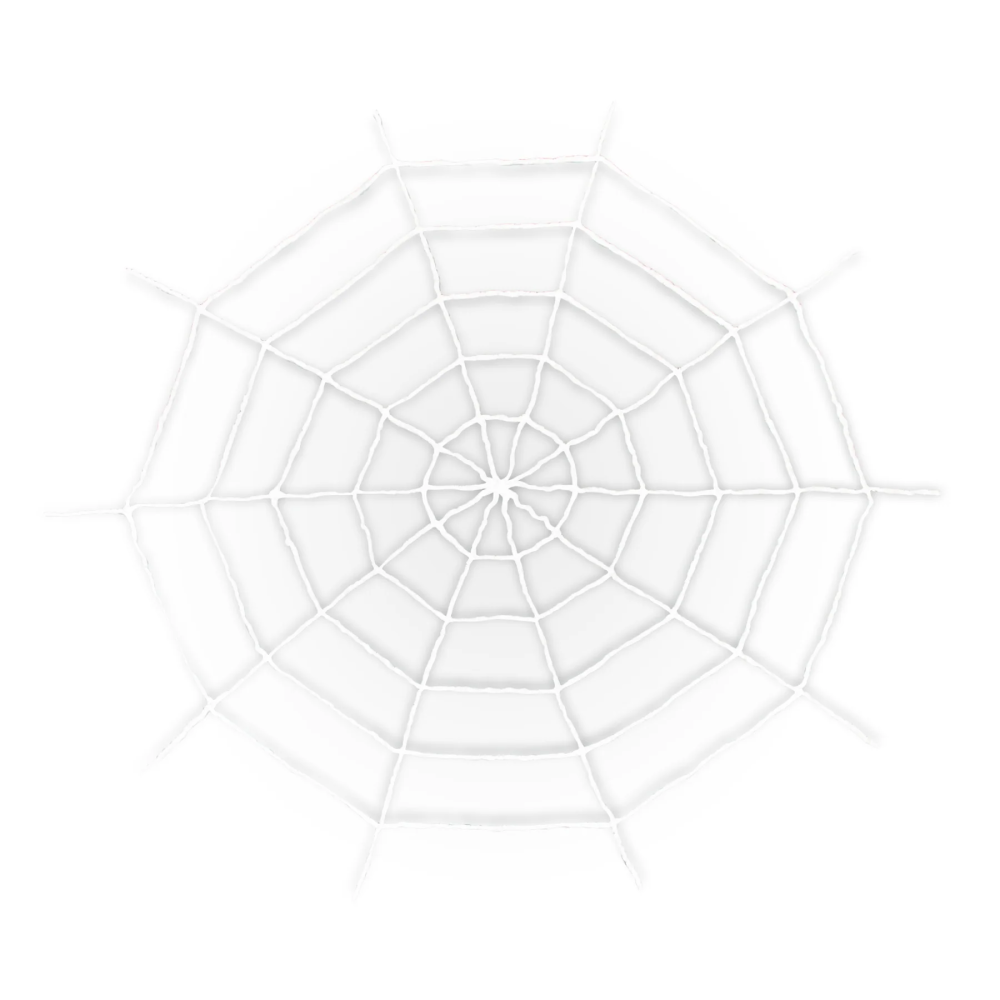 Decorative spider web for Halloween - white, 150 cm