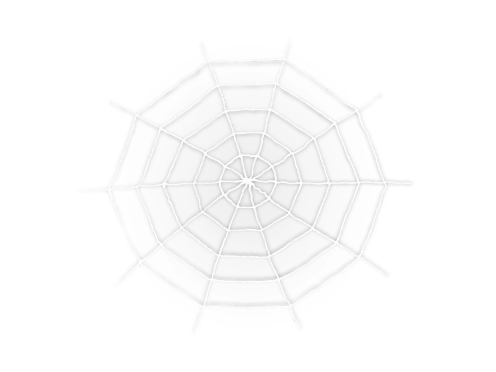 Decorative spider web for Halloween - white 150 cm