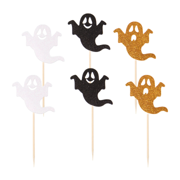 Muffin toppers for Halloween - Ghosts, 6 pcs.