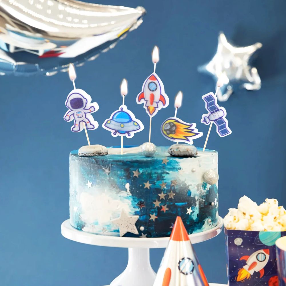 Birthday candles - Space, 5 pcs.