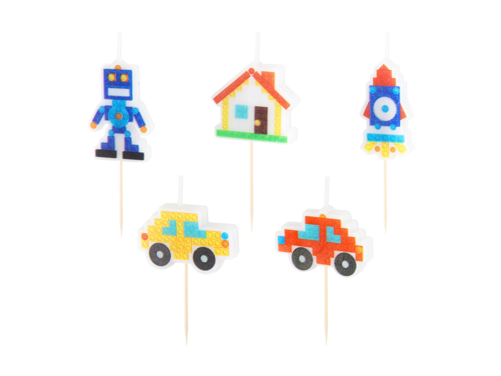Birthday candles - Block Party 5 pcs
