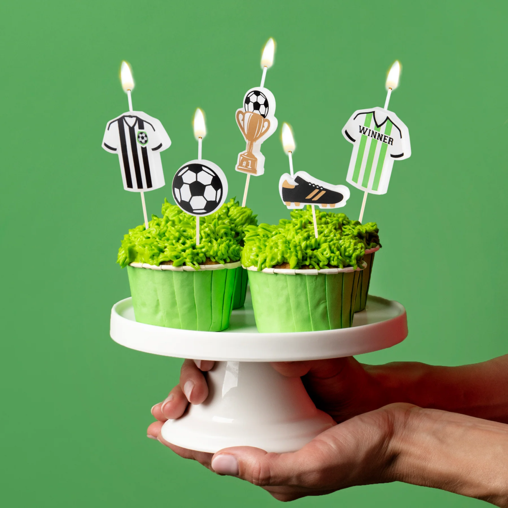 Birthday candles - Football, 5 pcs.