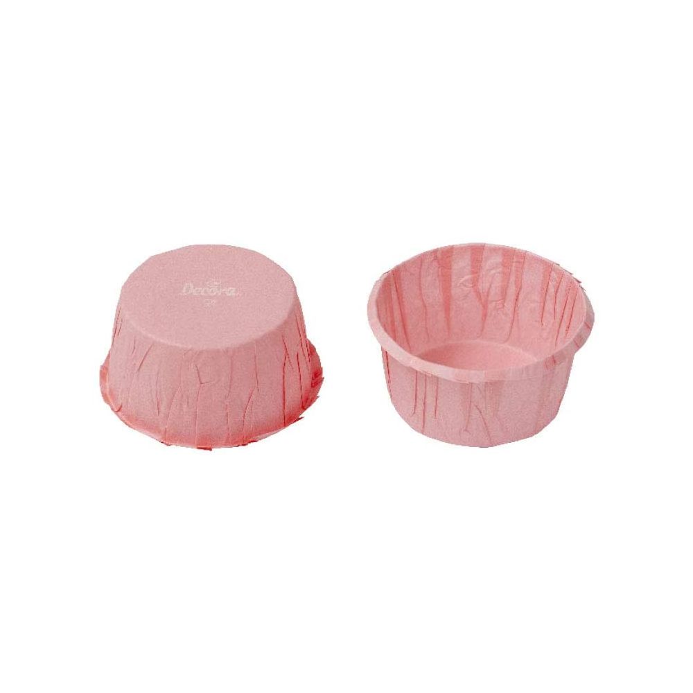 Papilotki marszczone na muffinki - Decora - różowe, 55 x 35 mm, 25 szt.
