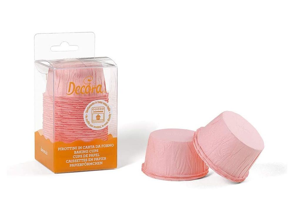 Baking cups - Decora - pink, 55 x 35 mm, 25 pcs.