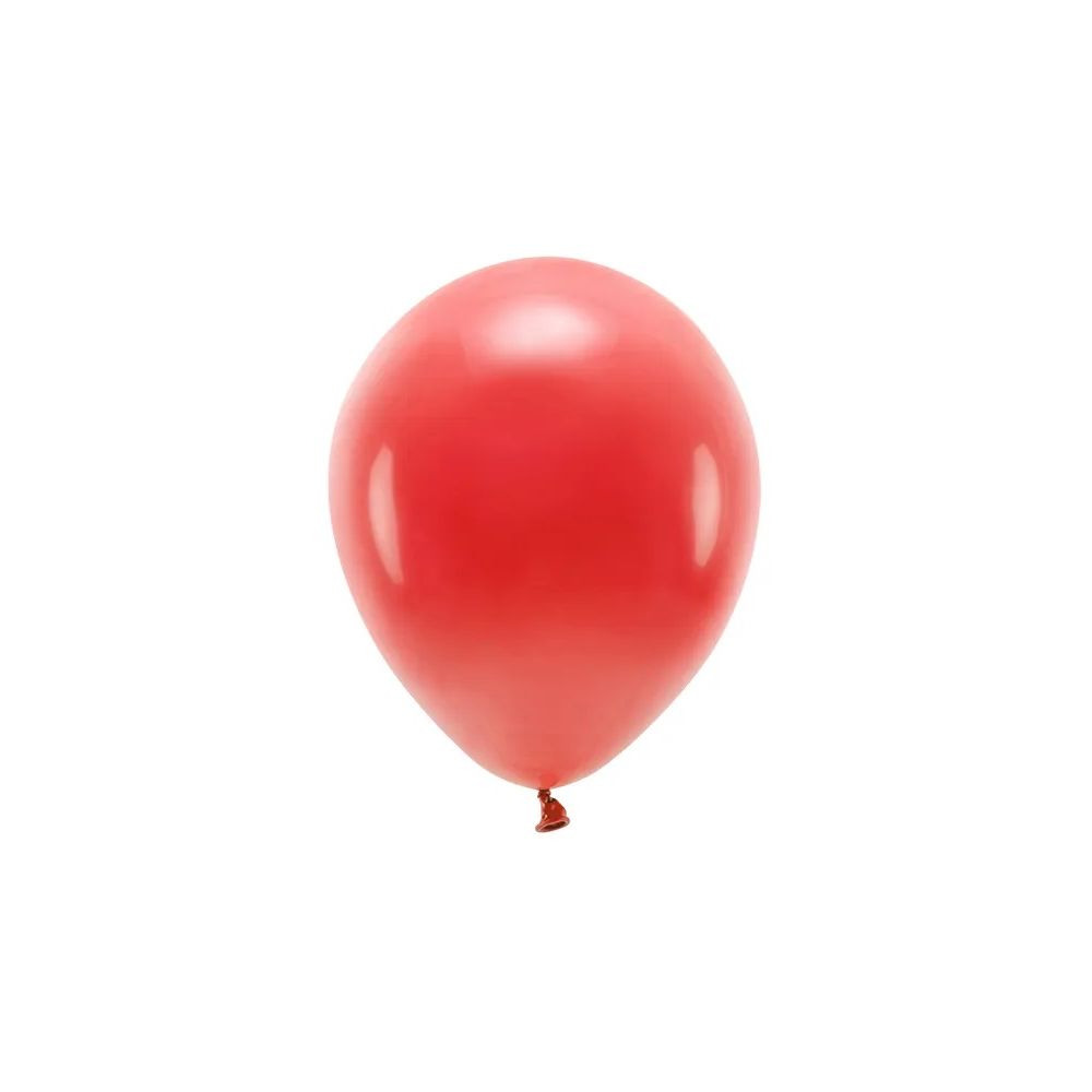 Balony lateksowe Eco pastelowe - PartyDeco - czerwone, 30 cm, 10 szt.