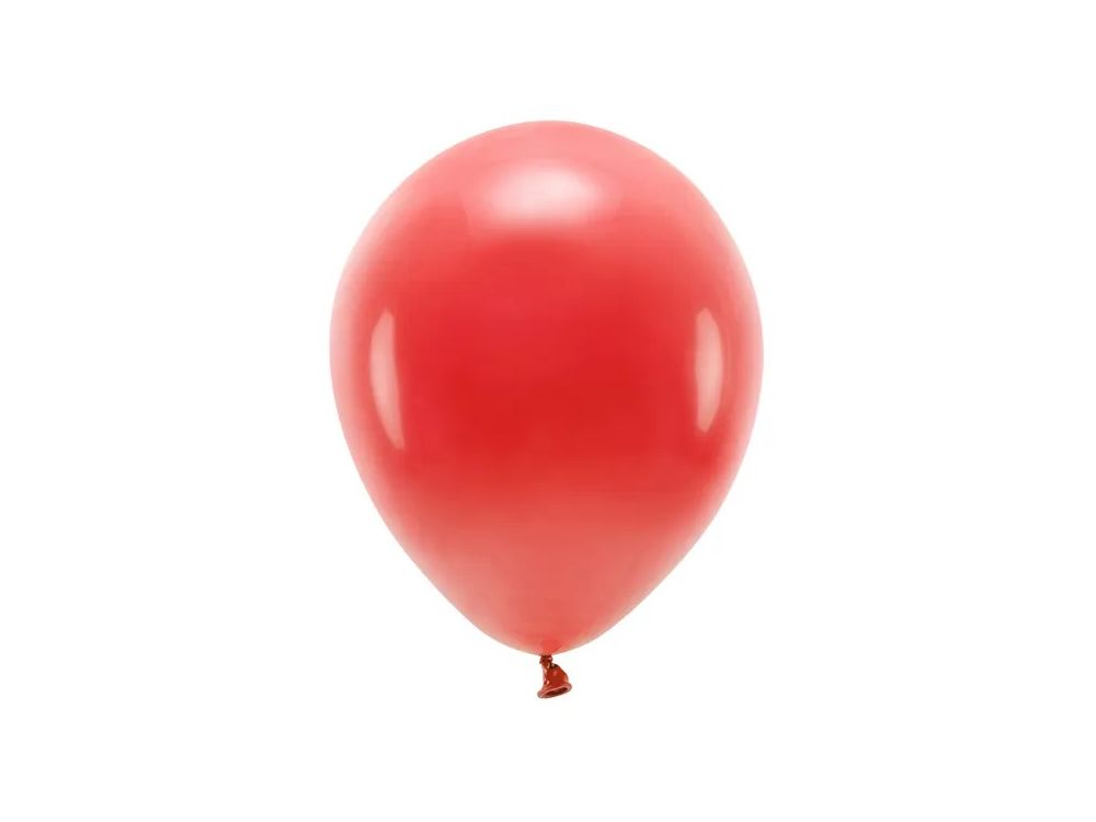 Balony lateksowe Eco pastelowe - PartyDeco - czerwone, 30 cm, 10 szt.