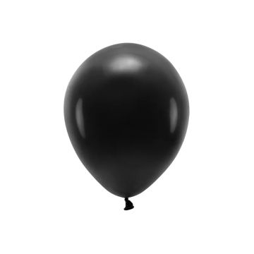 Balony lateksowe Eco pastelowe - PartyDeco - czarne, 30 cm, 10 szt.