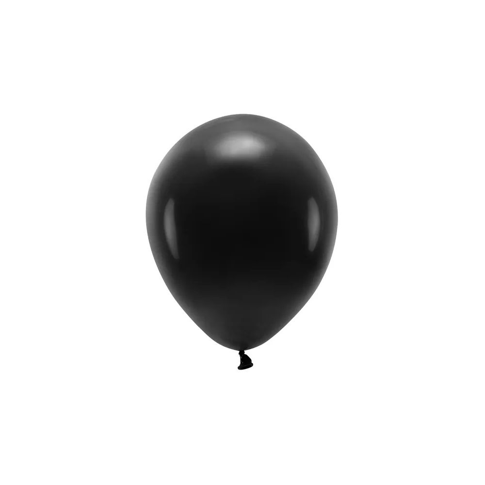 Balony lateksowe Eco pastelowe - PartyDeco - czarne, 30 cm, 10 szt.