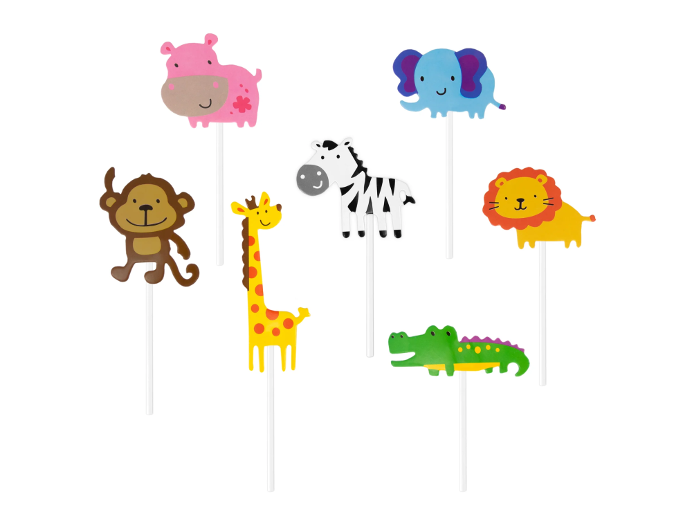 Cake toppers Animals - 7 pcs.