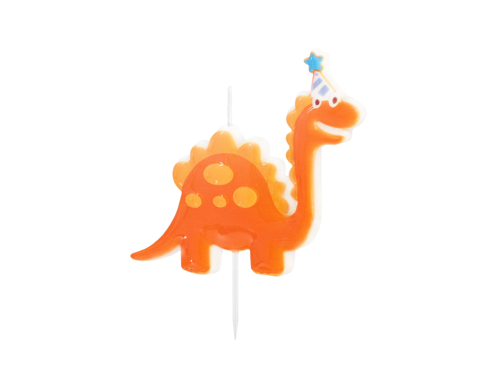 Decorative cake candle - Dinosaur with birthday hat