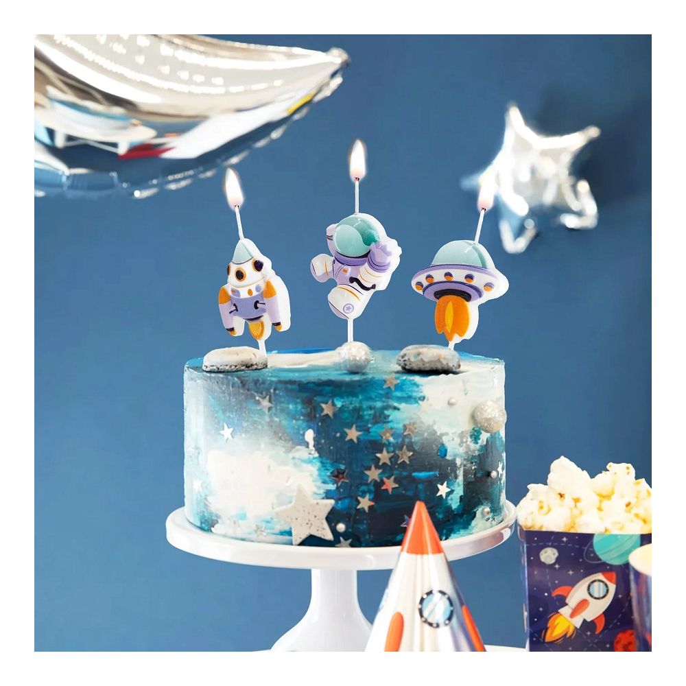 Birthday candles - Space, 3 pcs.