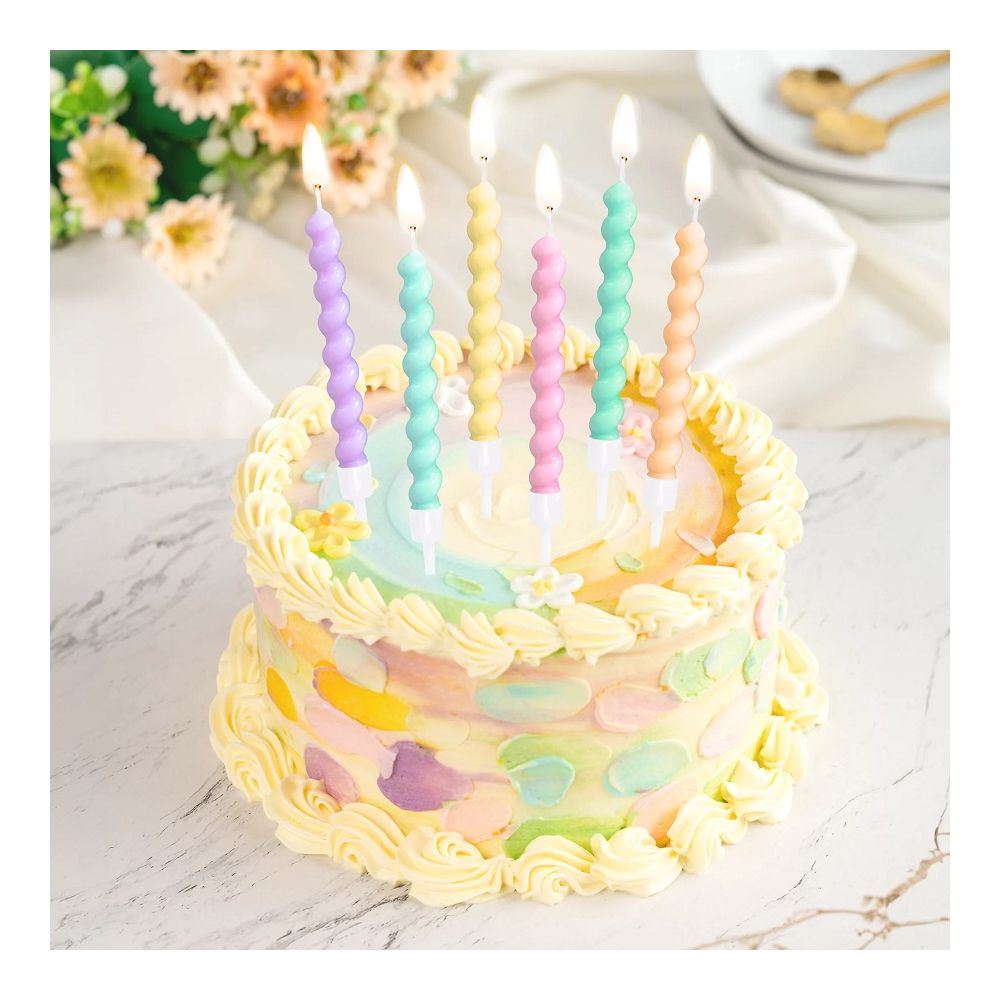 Birthday candles drills - pastel, 6 pcs.