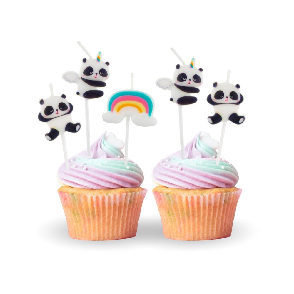 Birthday candles - GoDan - Panda, 5 pcs.