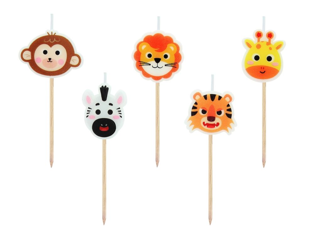 Birthday candles - GoDan - Safari, 5 pcs.
