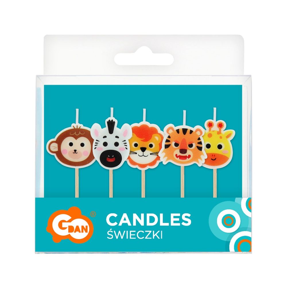 Birthday candles - GoDan - Safari, 5 pcs.