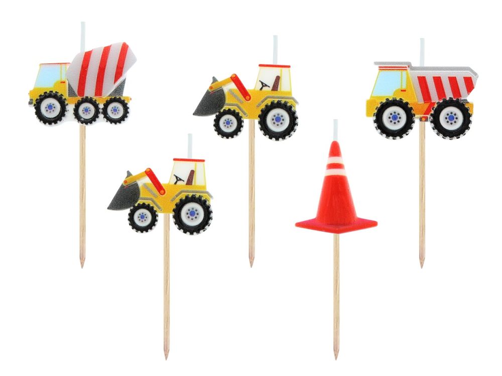 Birthday candles - GoDan - Construction Site, 5 pcs.