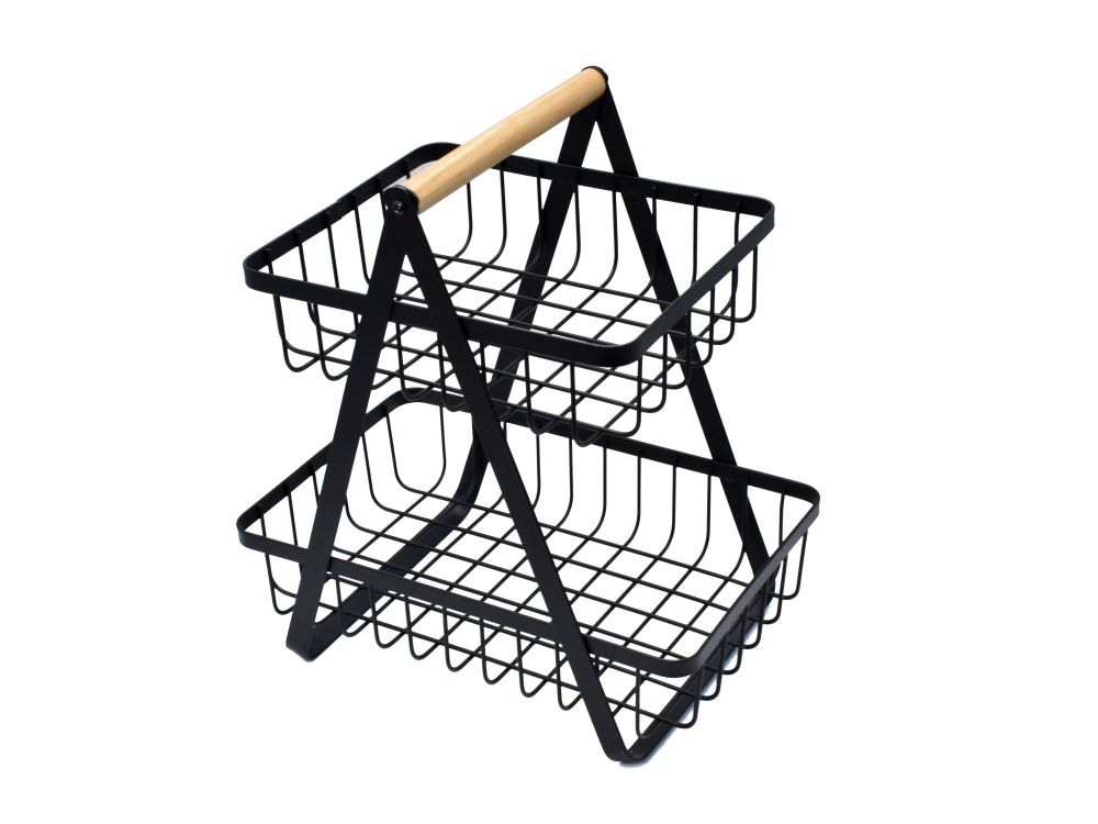 Fruit and vegetable basket - rectangular, 2-tier