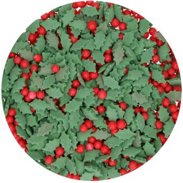 Sugar sprinkles - FunCakes - Holly, 55 g