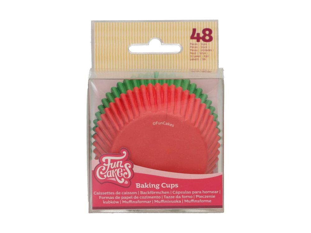 Muffin cases - FunCakes - Red Green, 48 pcs.