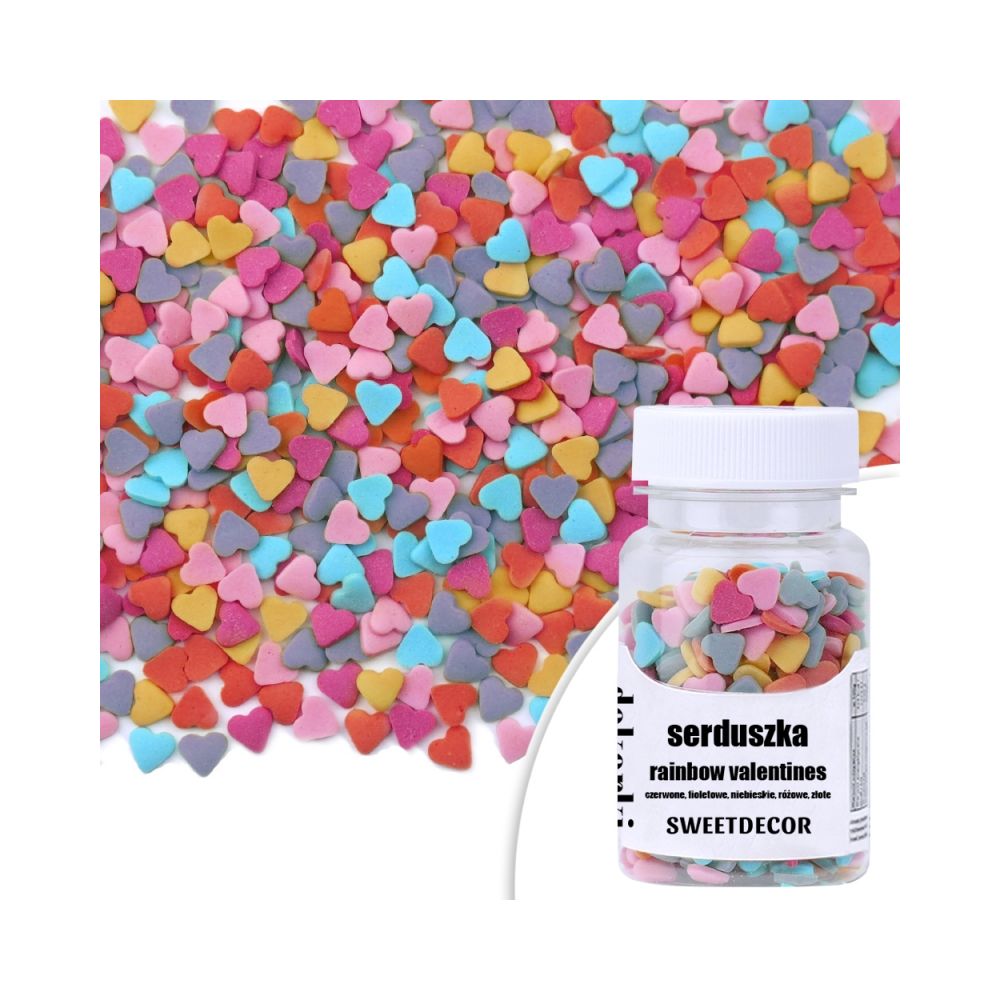 Sugar sprinkle Hearts - Rainbow Valentines, 30 g