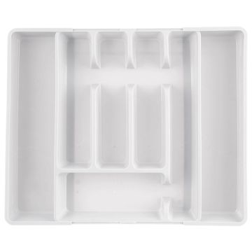 Cutlery insert for drawer - Orion - white, extendable