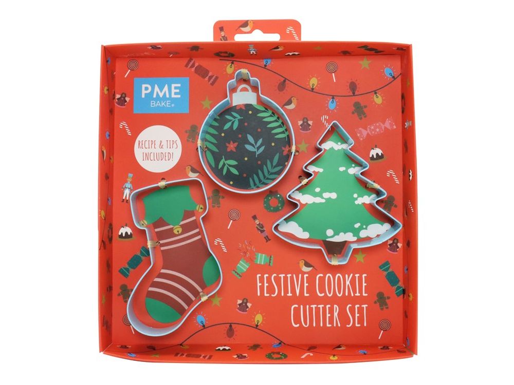 Christmas cookie cutters Festive Cookie - PME - 3 pcs.