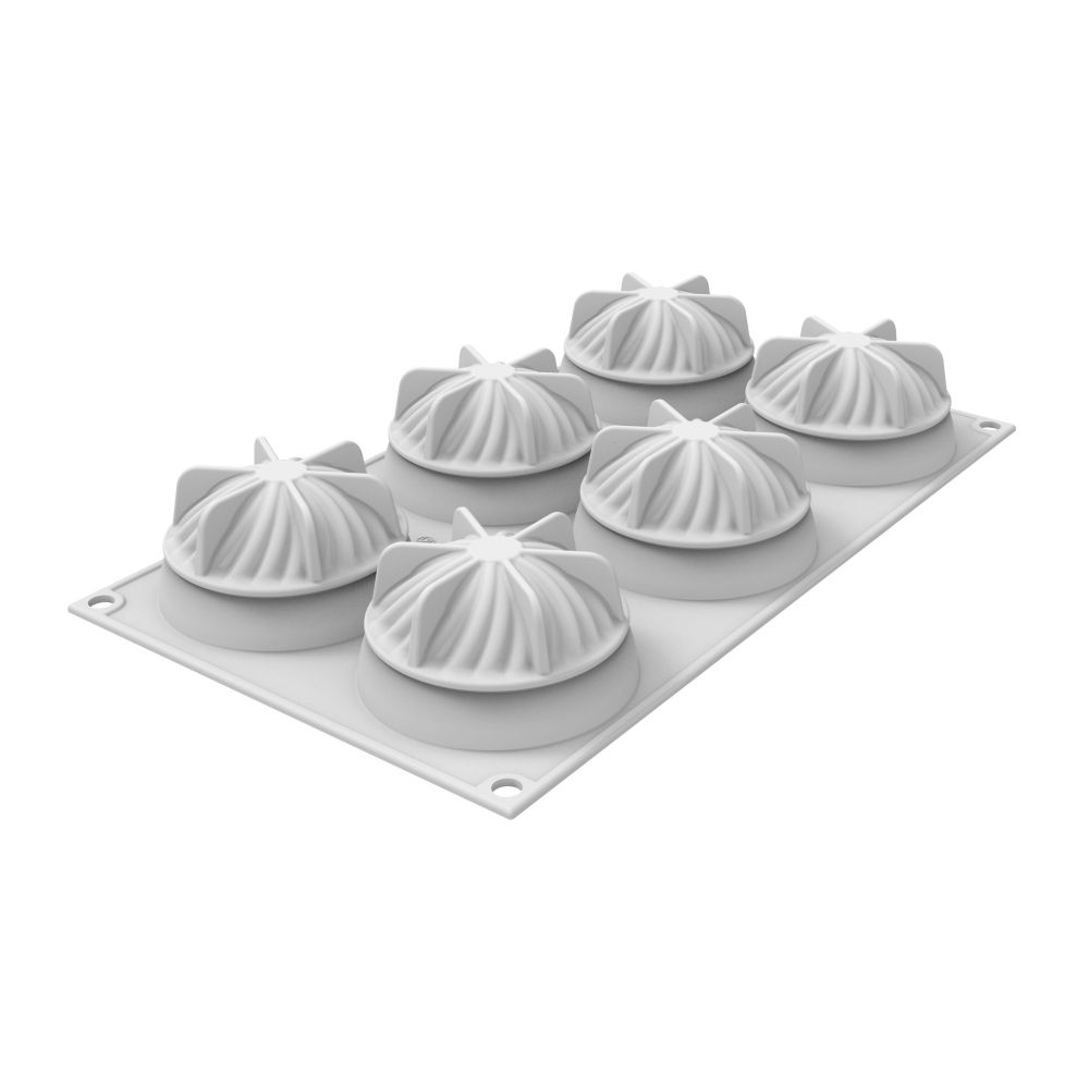 Silicone mold for monoportions - SilikoMart - Mini Wave, 6 pcs.