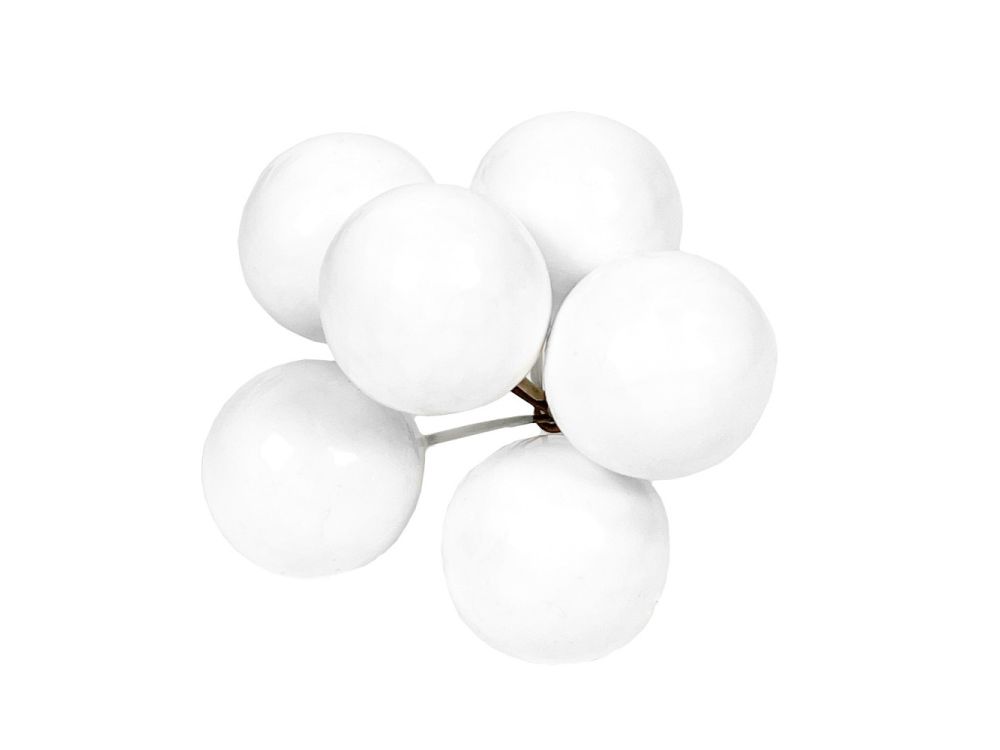 Decorations on the peak Balls - white, 6 pcs.