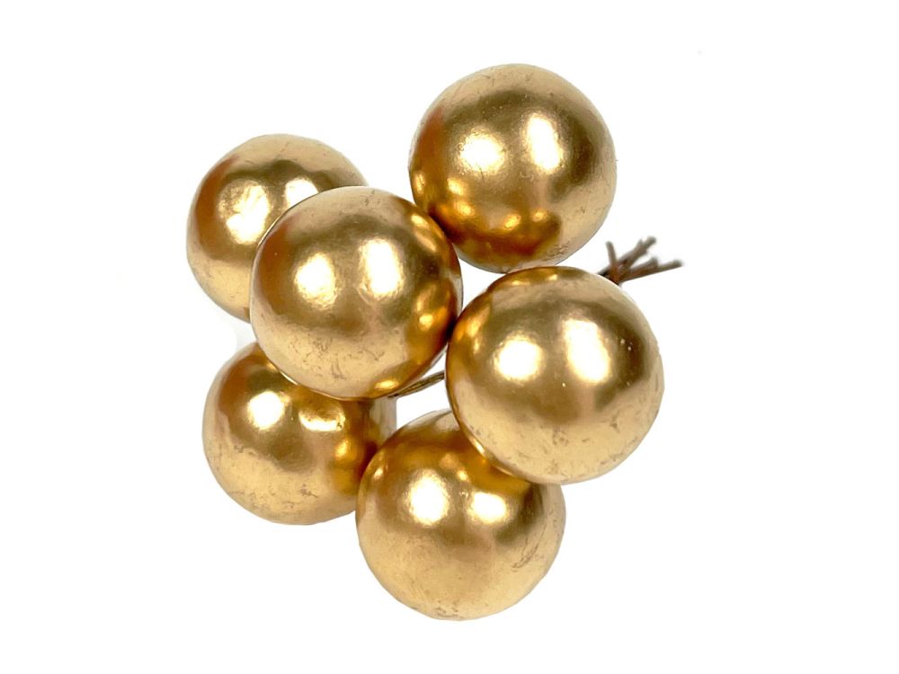 Decorations on the peak Balls - gold, 6 pcs.