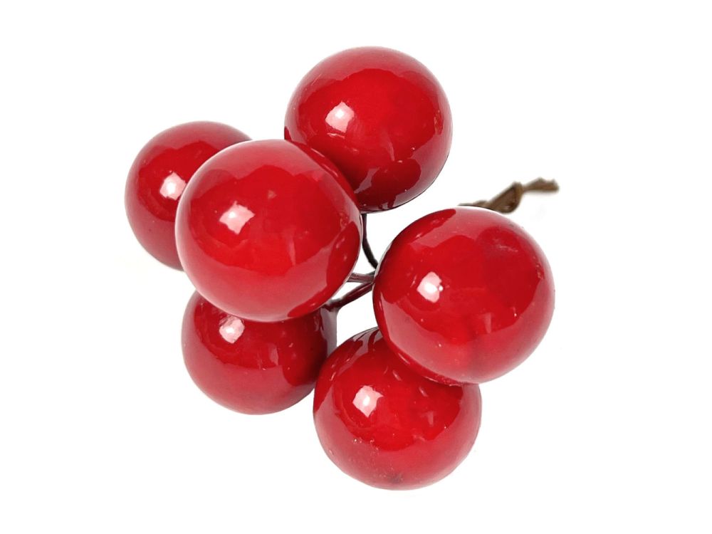 Decorations on the peak Balls - red, 6 pcs.