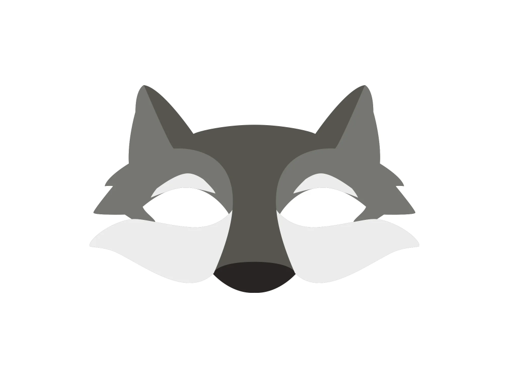 Felt mask for children - Wolf
