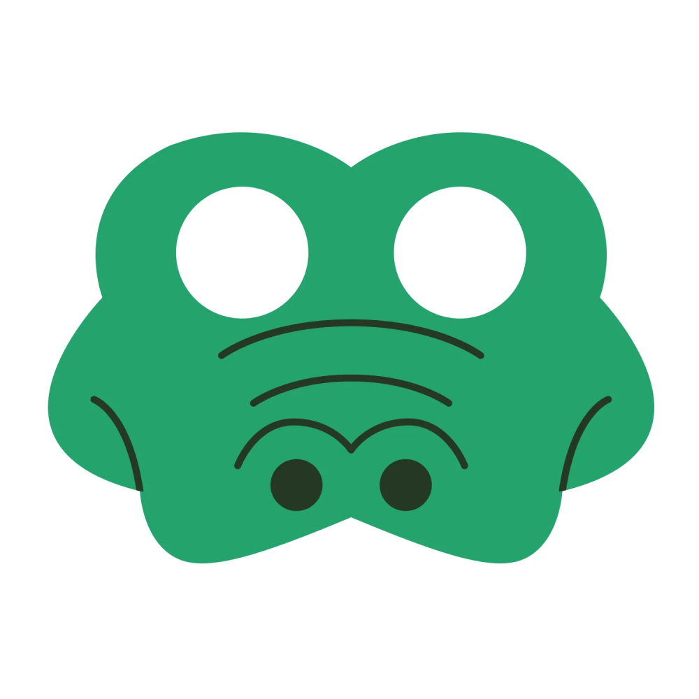 Maska filcowa dla dziecka - Krokodyl