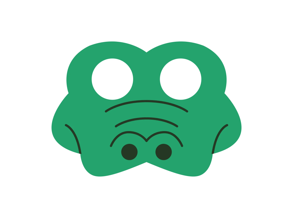 Felt mask for children - Crocodile