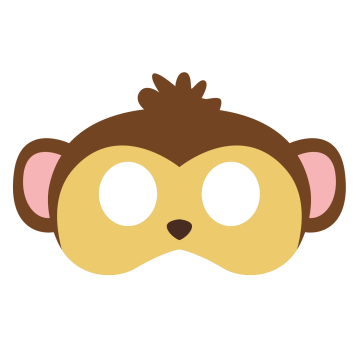 Maska filcowa dla dziecka - Małpka