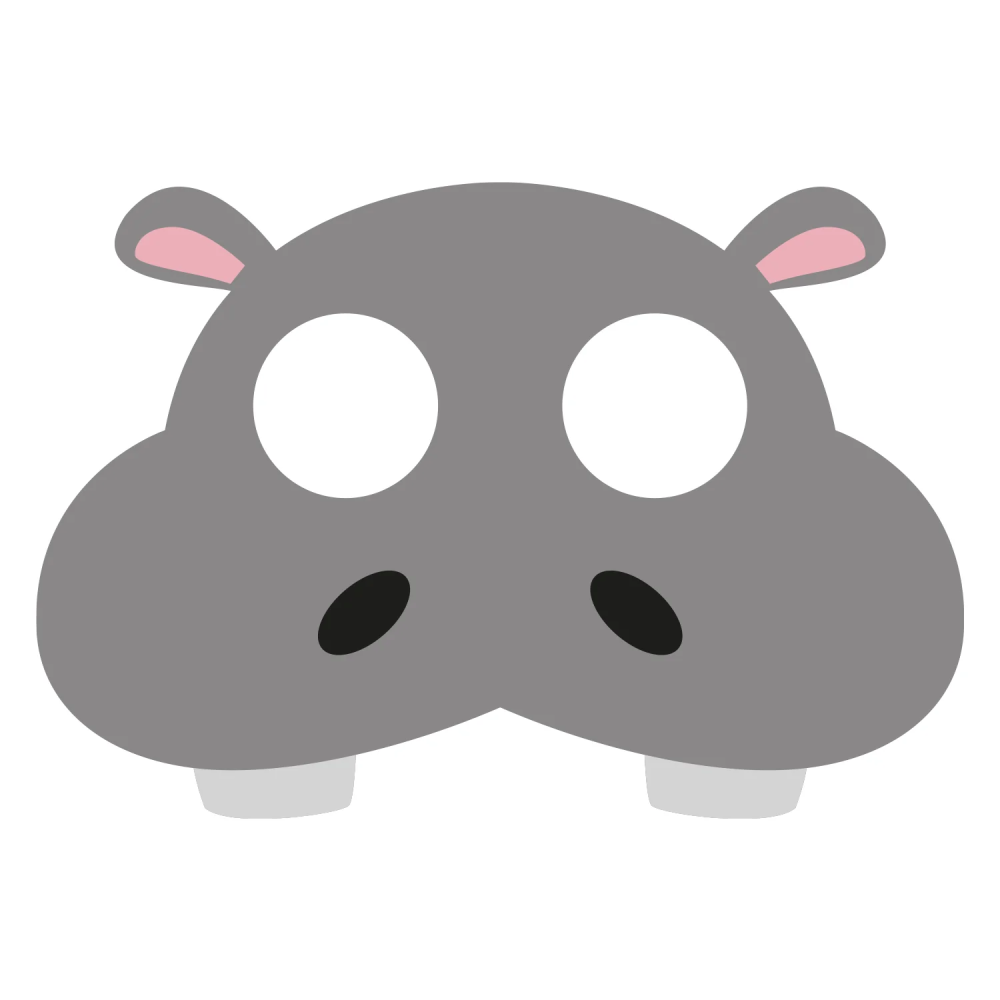 Felt mask for children - Hippo