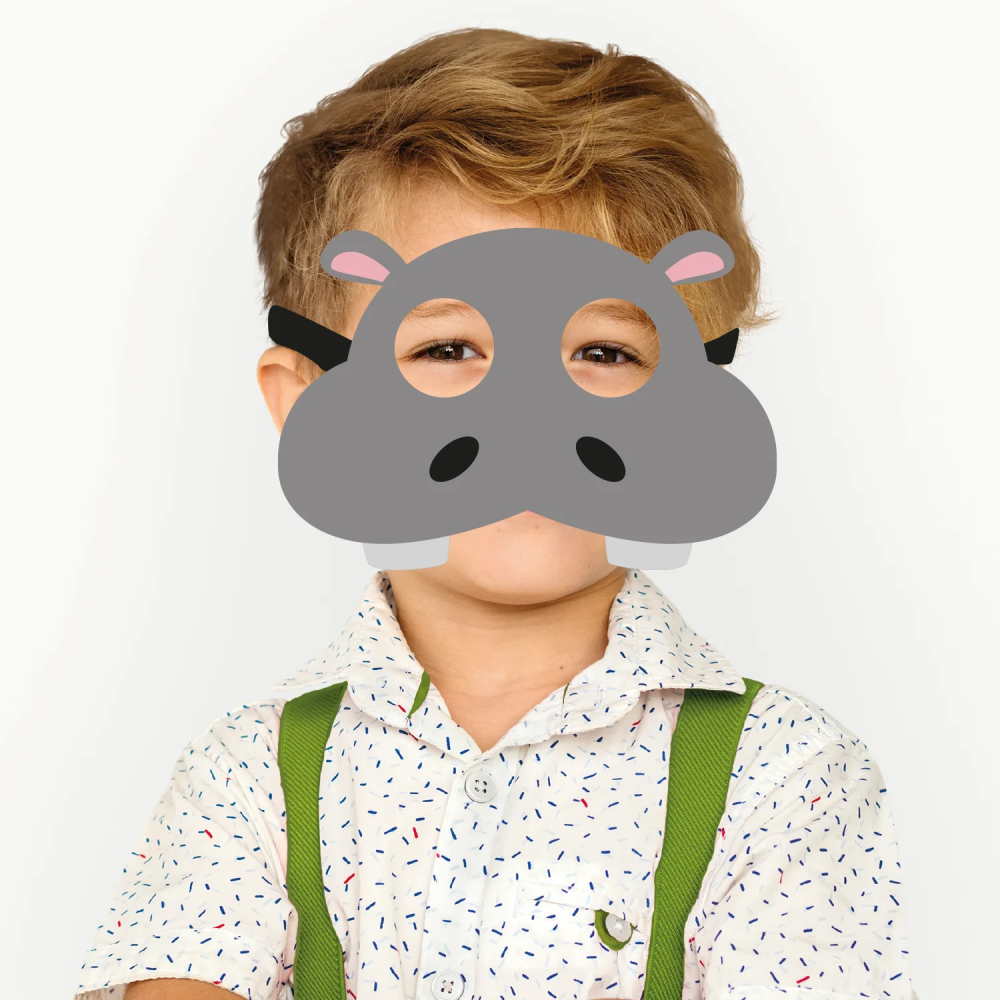 Felt mask for children - Hippo