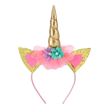 Headband for a child - Unicorn with golden horn