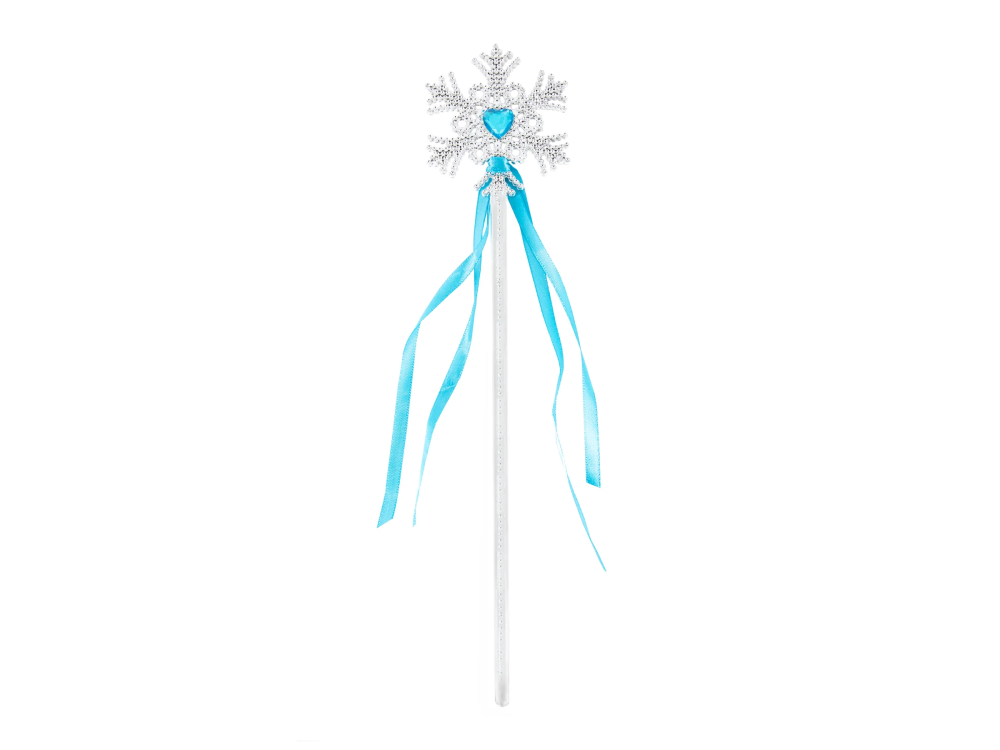 Różdżka Śnieżynka - srebrna z niebieskim klejnotem
