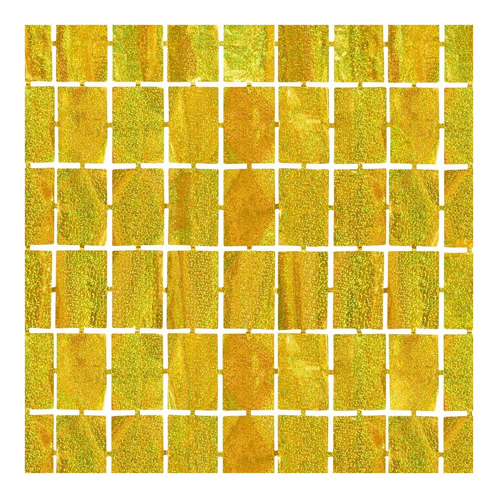 Kurtyna imprezowa Kwadraty - złota, holograficzna, 100 x 200 cm