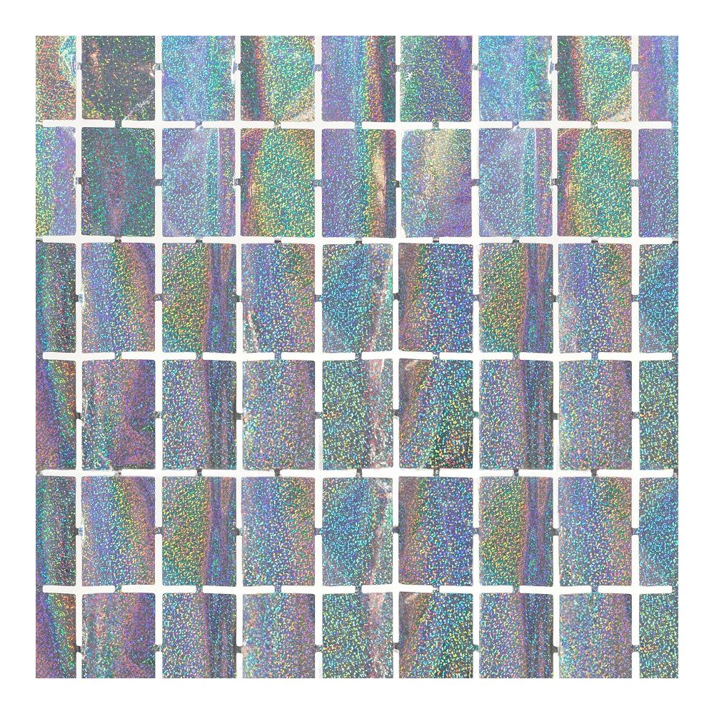 Party curtain Square - holographic silver, 100 x 200 cm