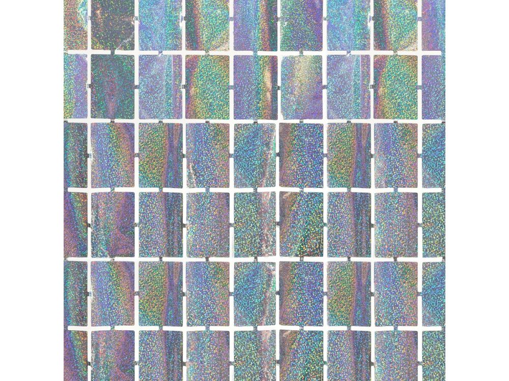 Party curtain Square - holographic silver, 100 x 200 cm