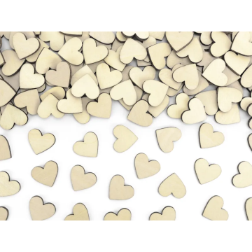 Decorative wooden confetti Hearts - PartyDeco - 50 pcs.