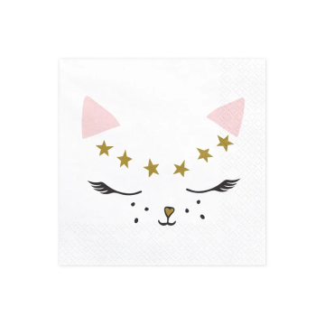 Paper napkins Meow - PartyDeco - 16.5 x 16.5 cm, 20 pcs.